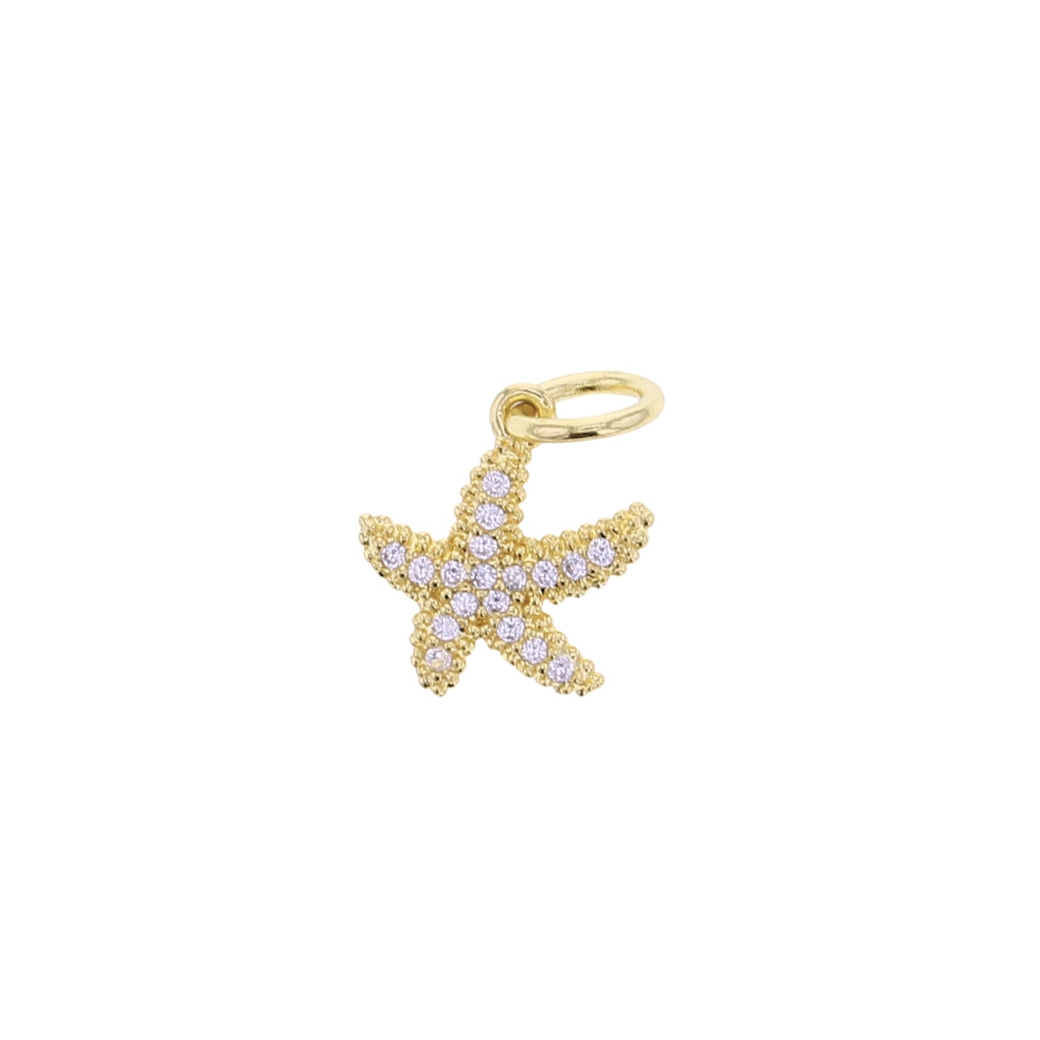 Gold CZ Starfish Charm