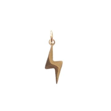 Gold Cut Out Lightening Bolt Charm