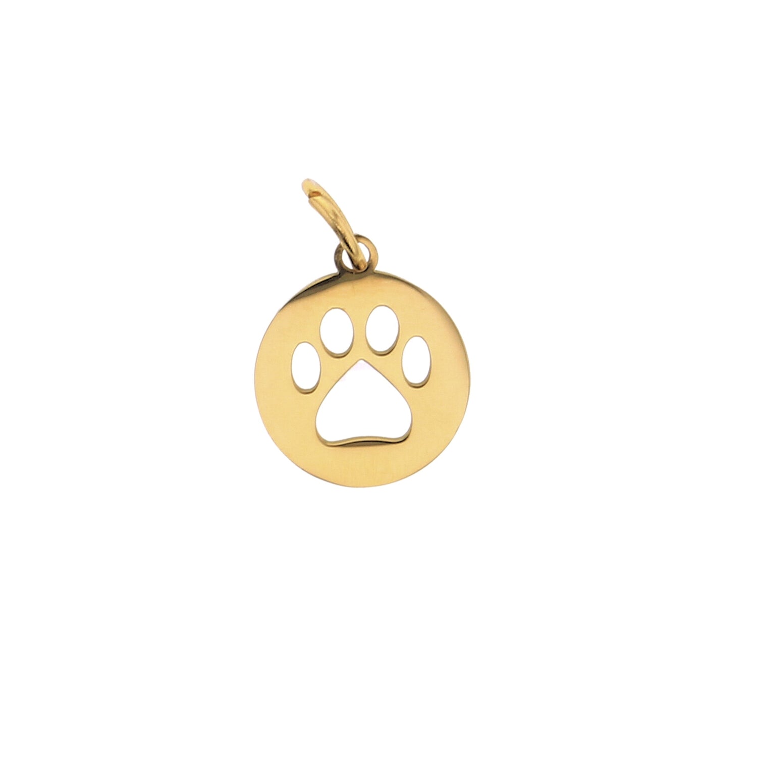 Gold Cutout Pawprint Charm