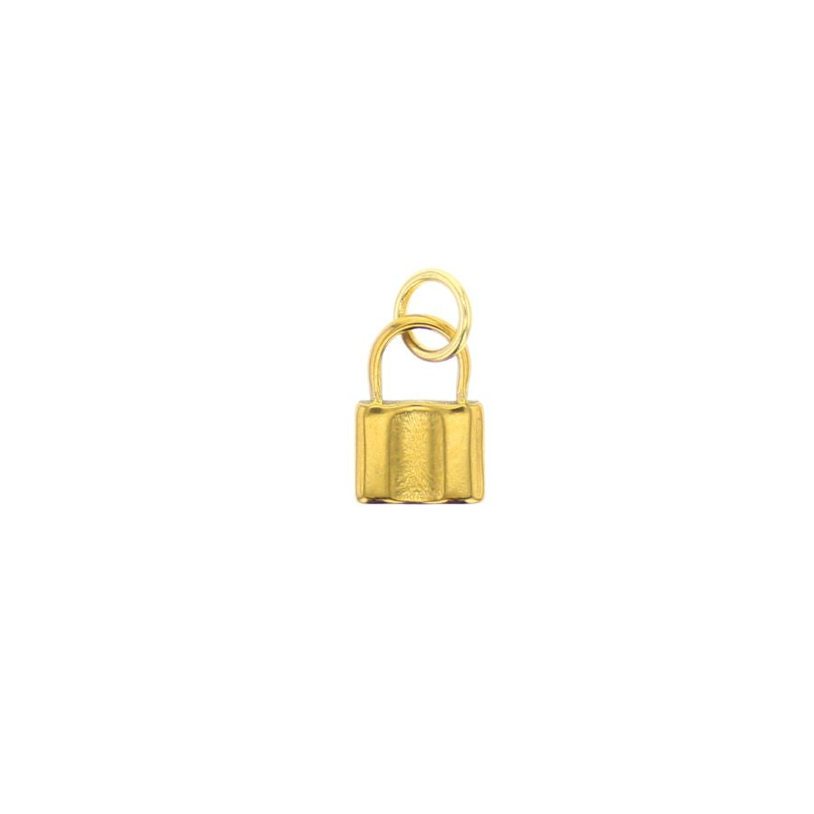 Gold Metal Lock Charm
