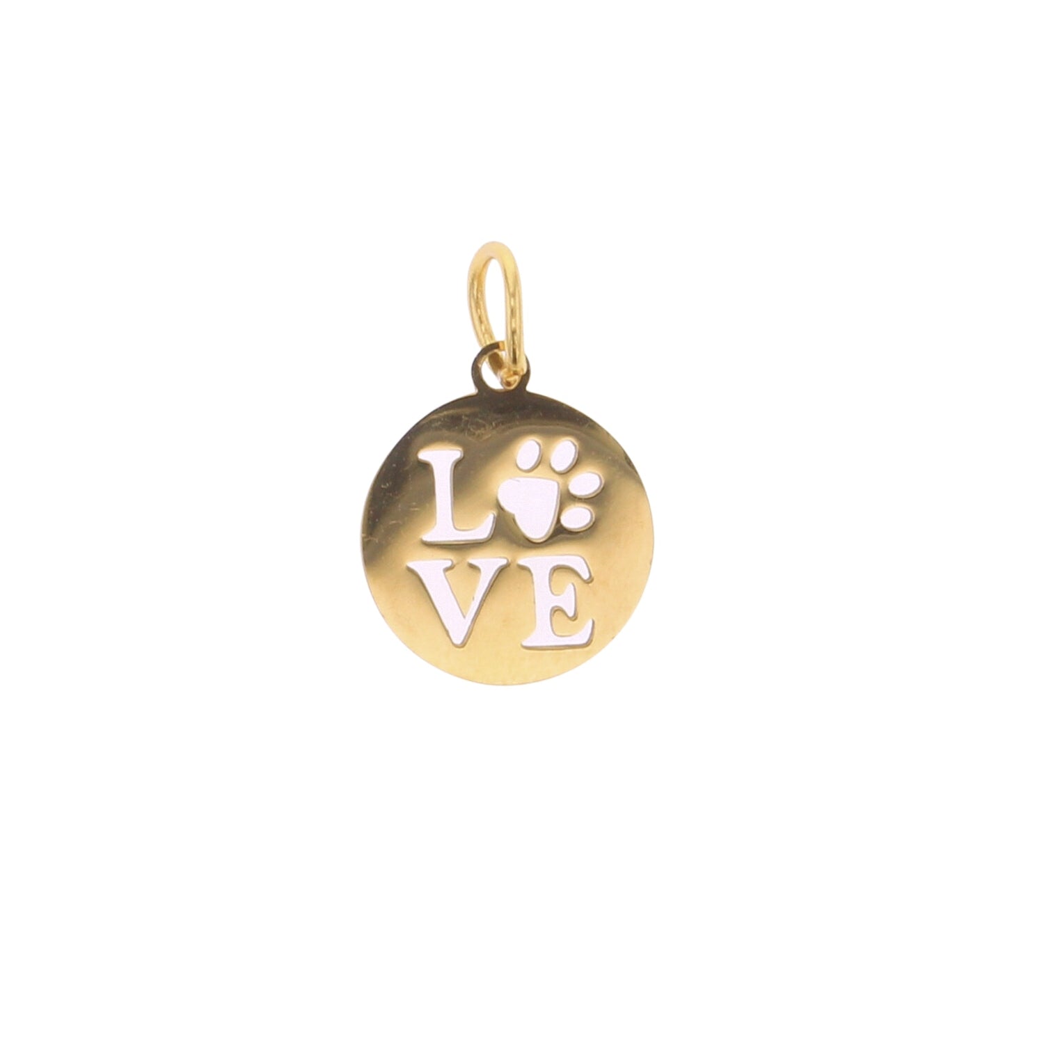 Gold Pawprint Love Charm