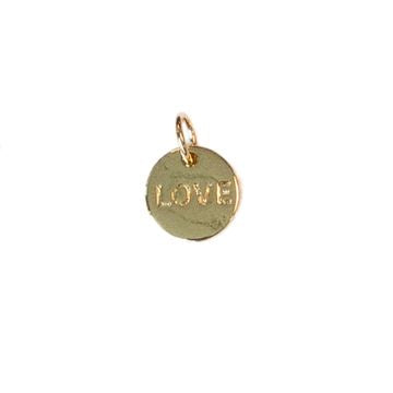 Gold Round Love Disc Charm