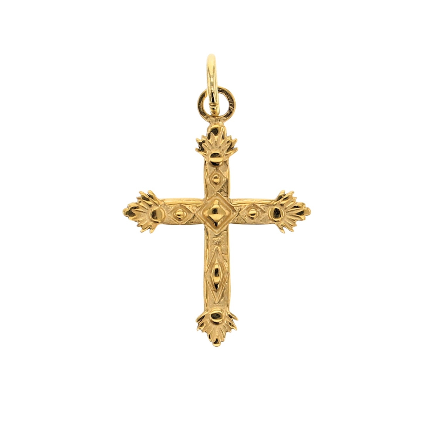 Gold Stamped Cross Charm