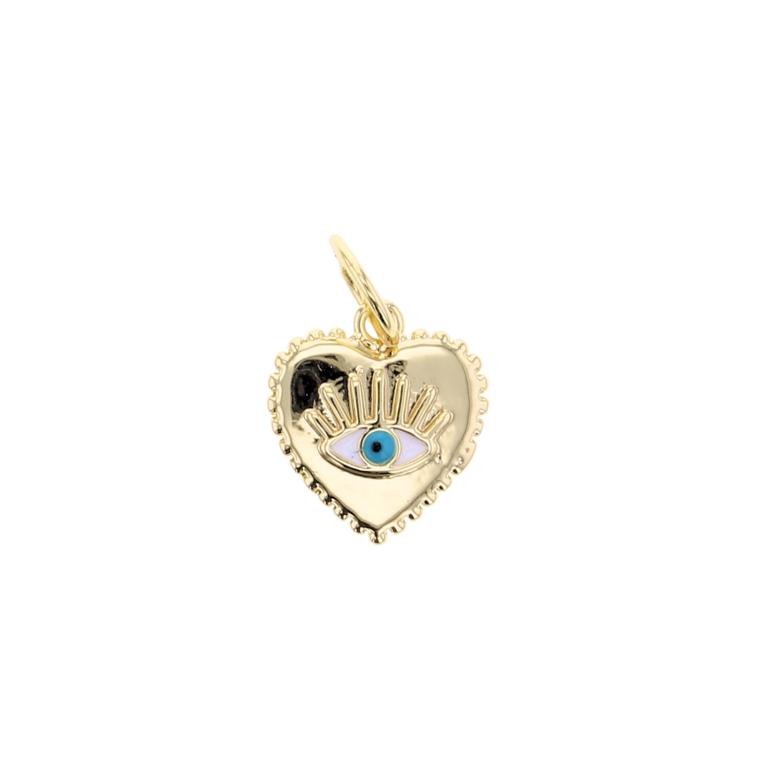 Gold Traditional Heart Evil Eye Charm
