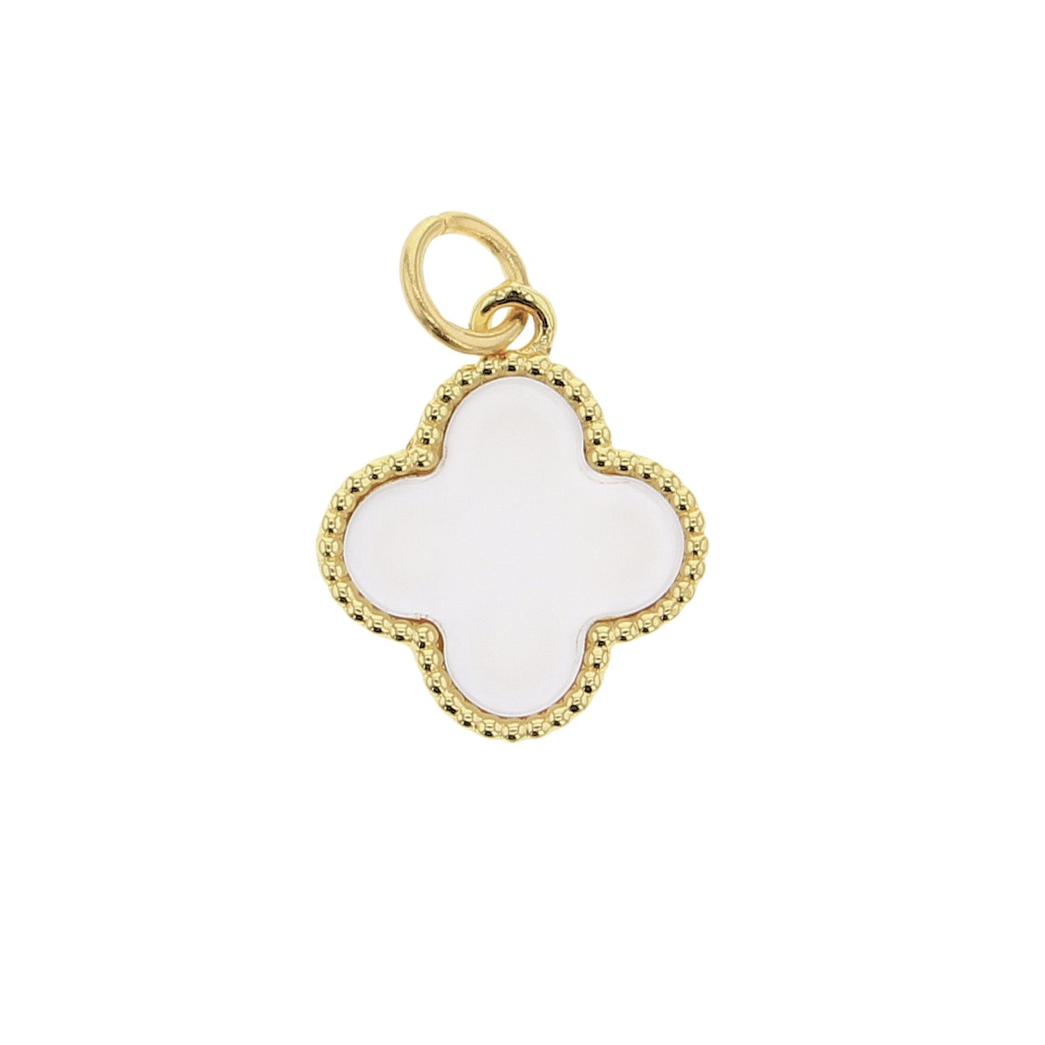 Gold White Clover Charm