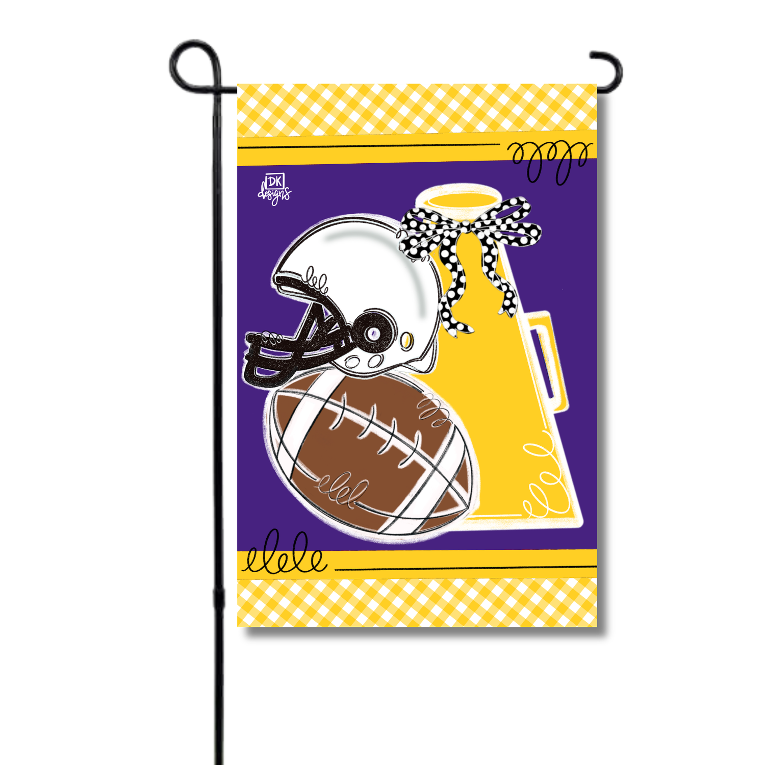 Gold and Purple Game Day Garden Flag