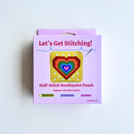 Let's Get Stitching half-stitch needlepoint pouch beginner craft kit box