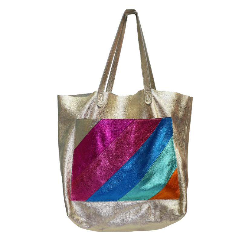 Shimmer Stripe Tote