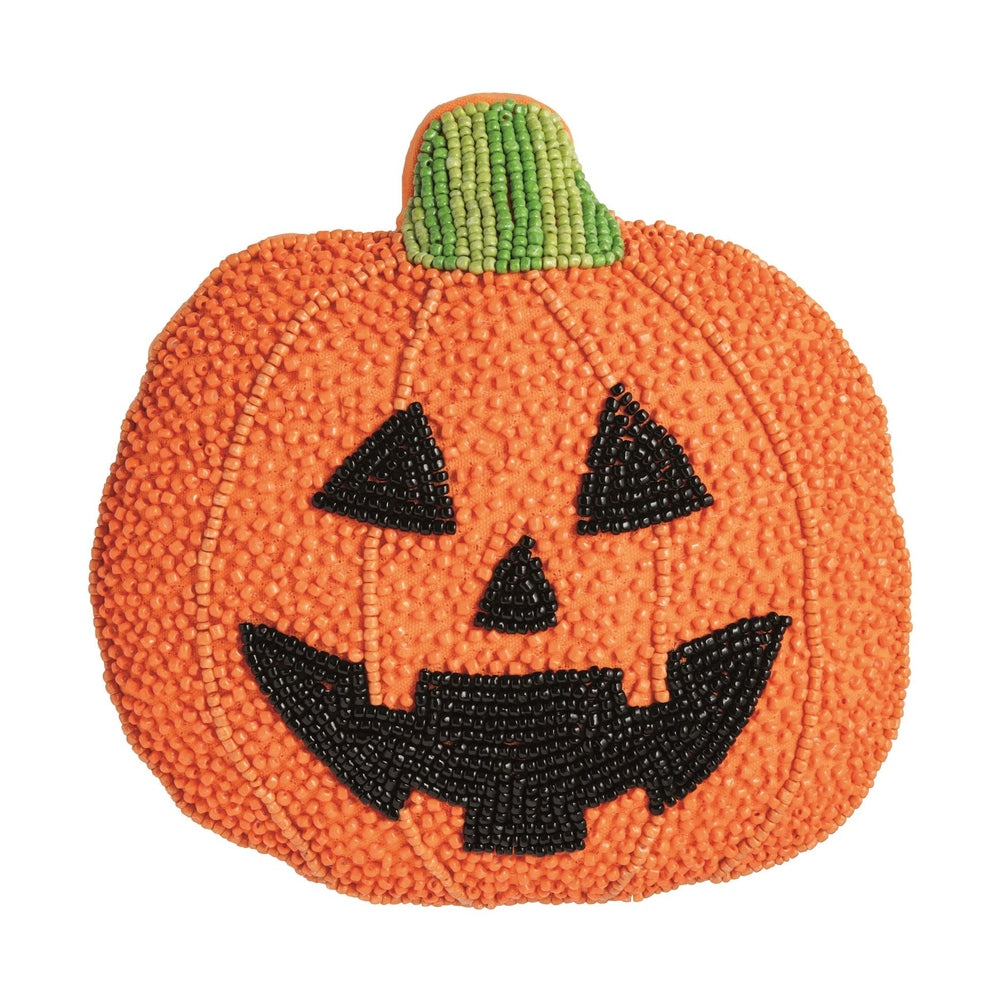 Jack-O-Lantern Beaded Pillow