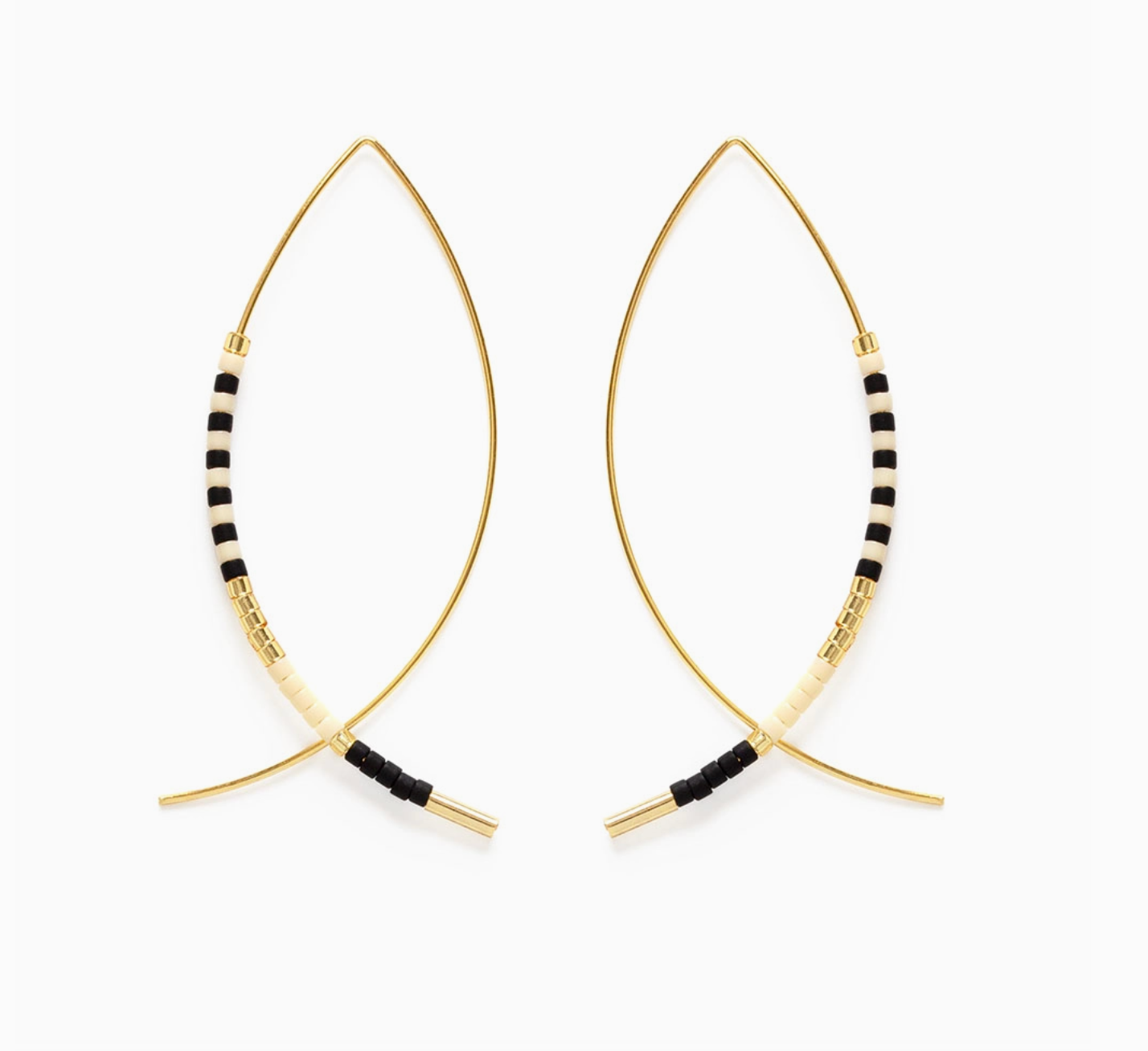 Japanese Marquise Threaders Black & Bone