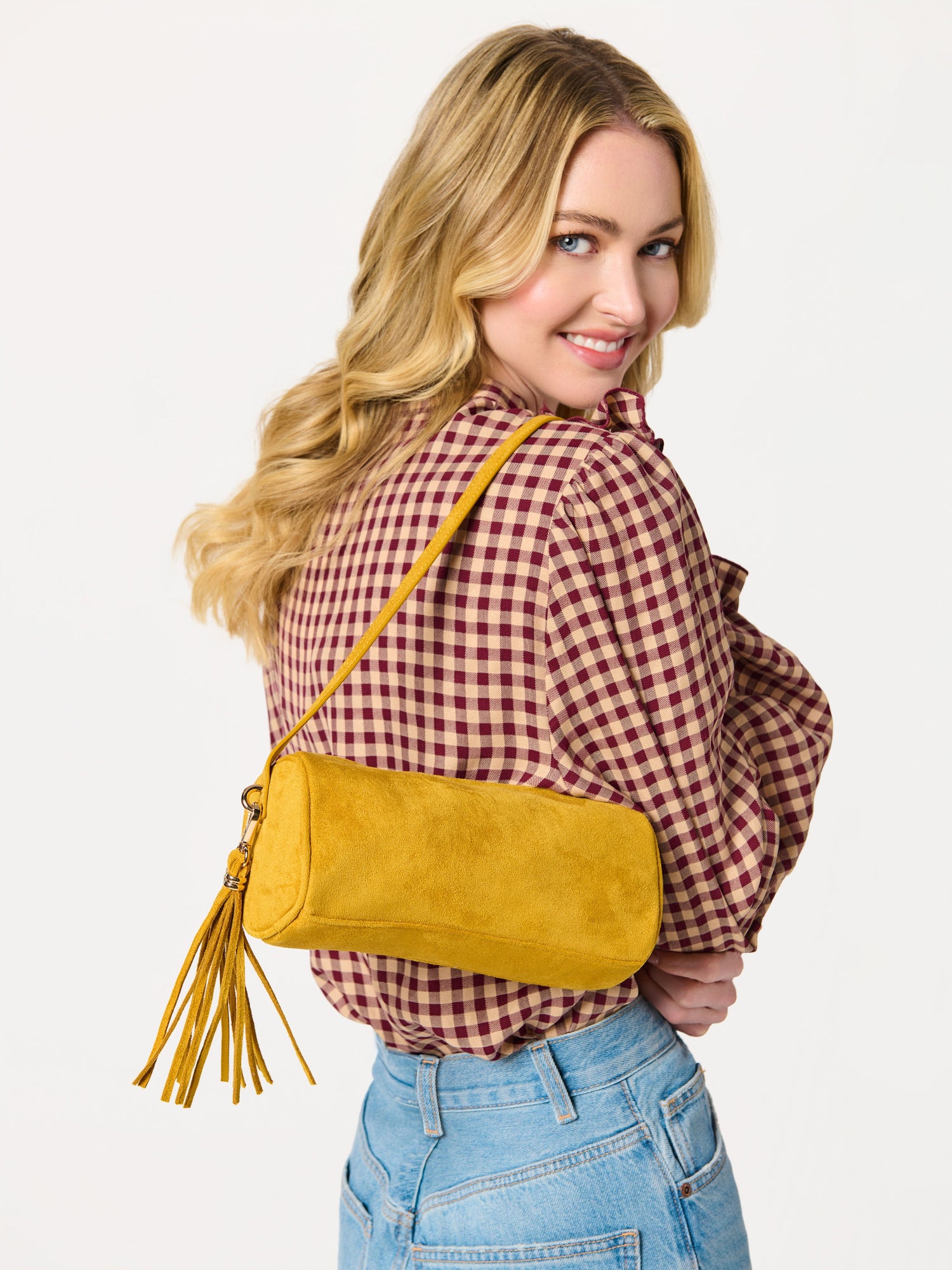 Kylie Barrel Shoulder Bag - Mustard