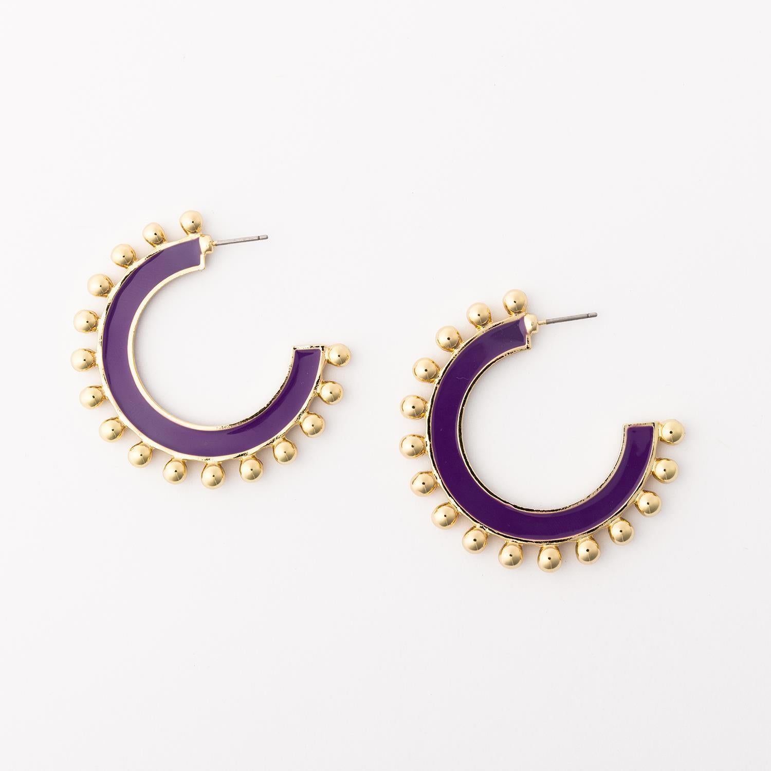 L - Hadley Earrings Purple & Gold