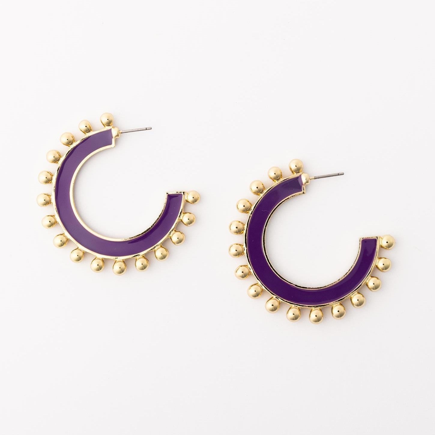 L - Hadley Earrings Purple & Gold
