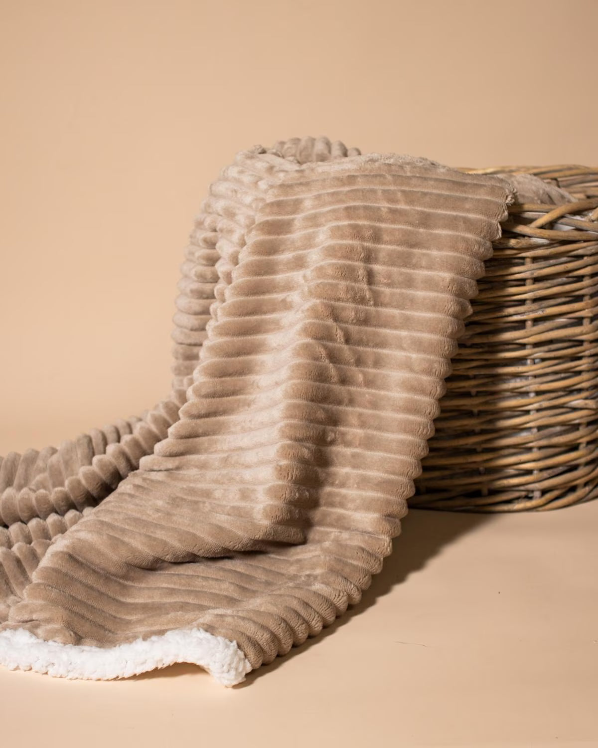Larissa Throw- Taupe/White