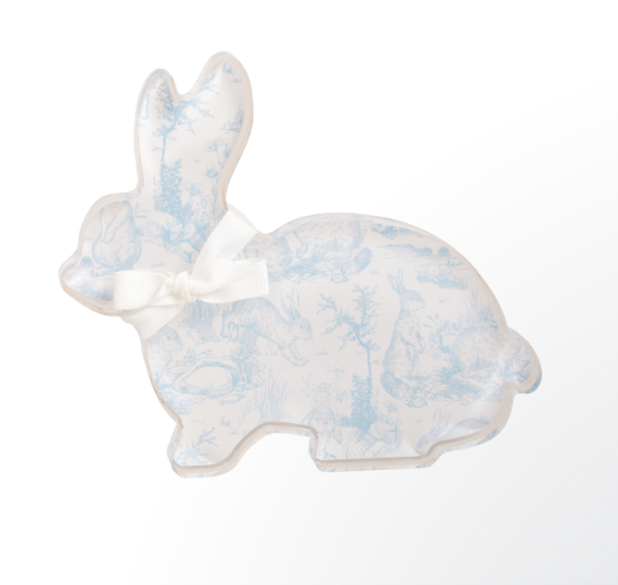Laying Down Toile Acrylic Bunny Sitter
