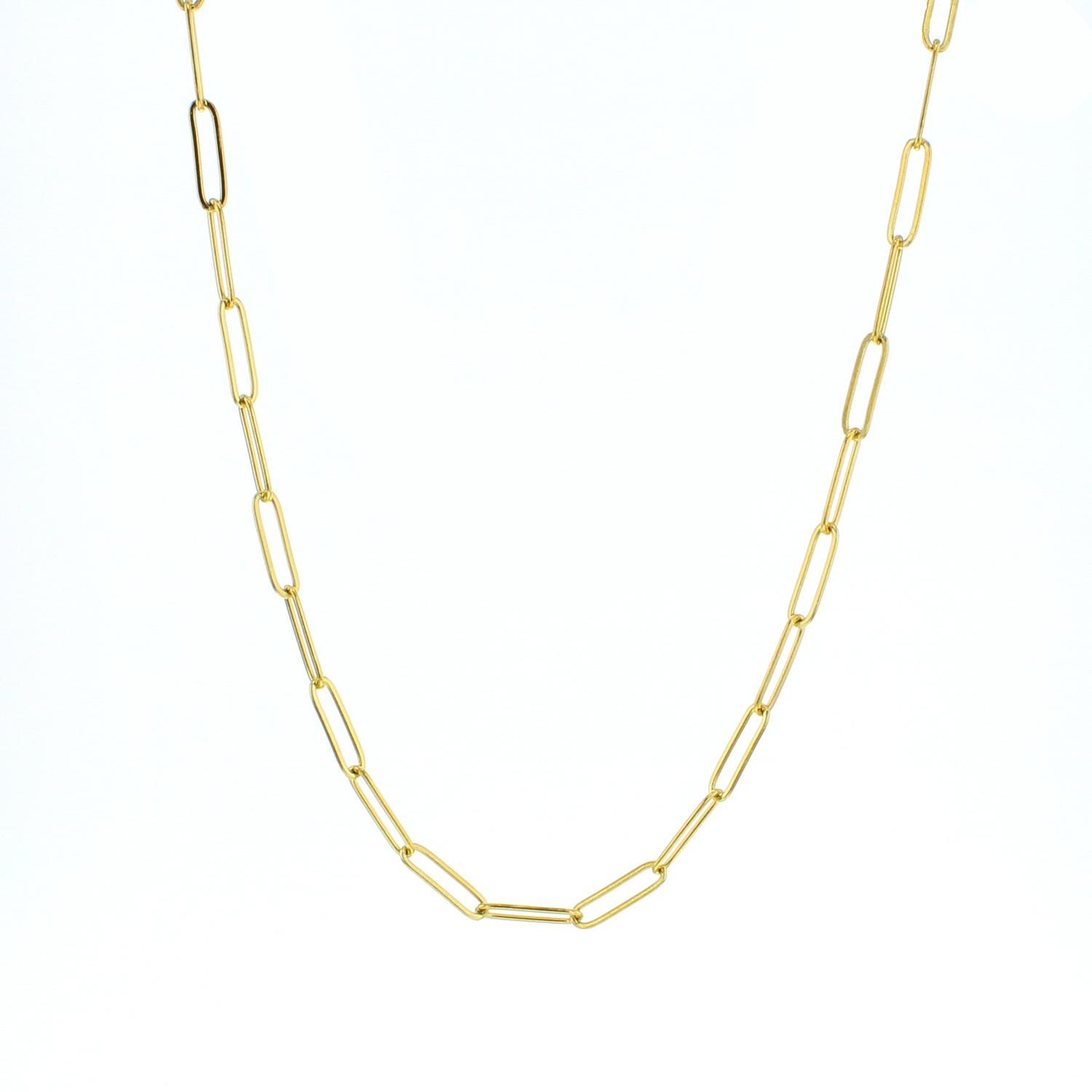 Gold paperclip chain necklace