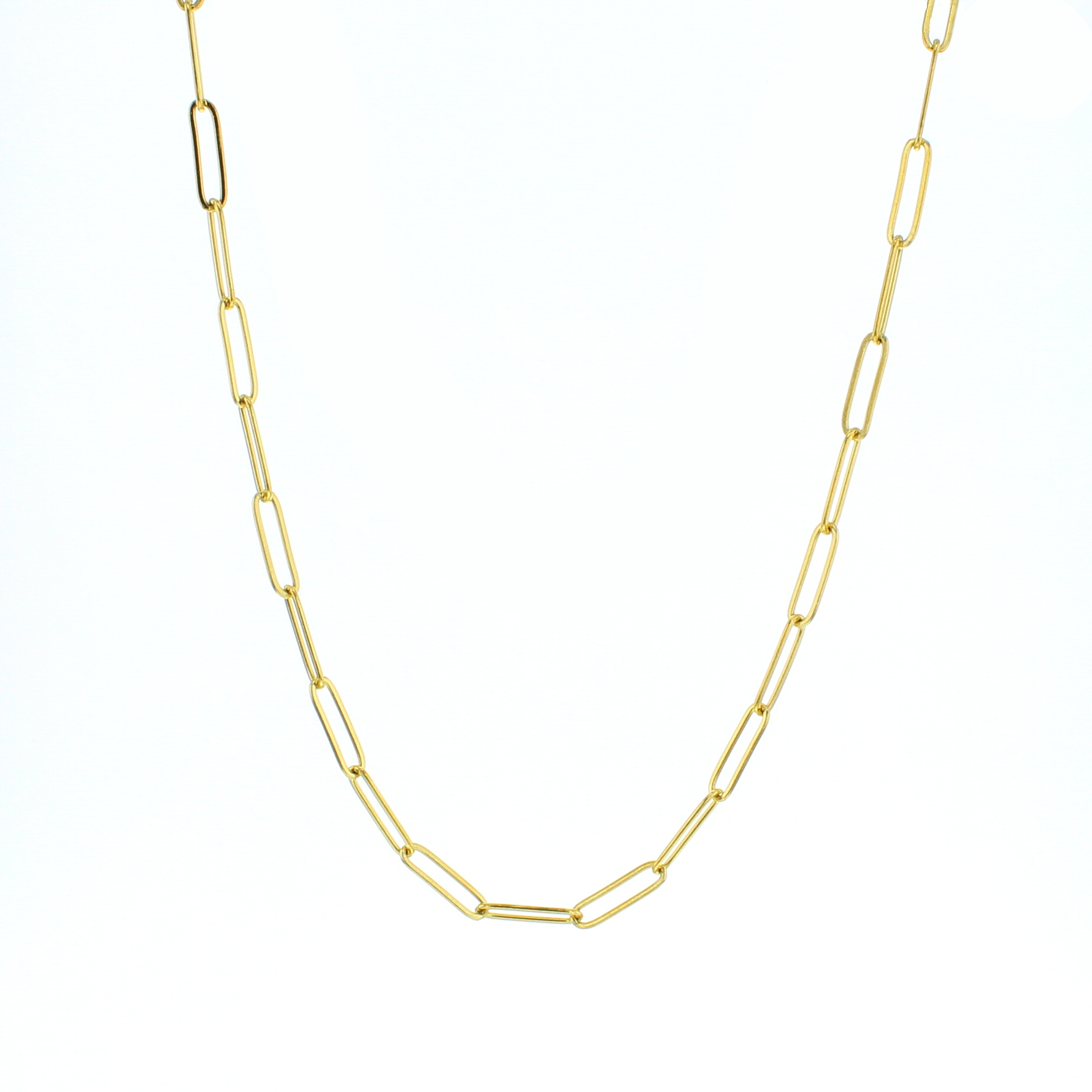 Gold paperclip chain necklace