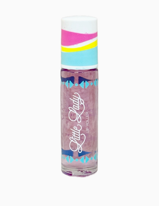 Little Lady lip roller with pink liquid and colorful cap