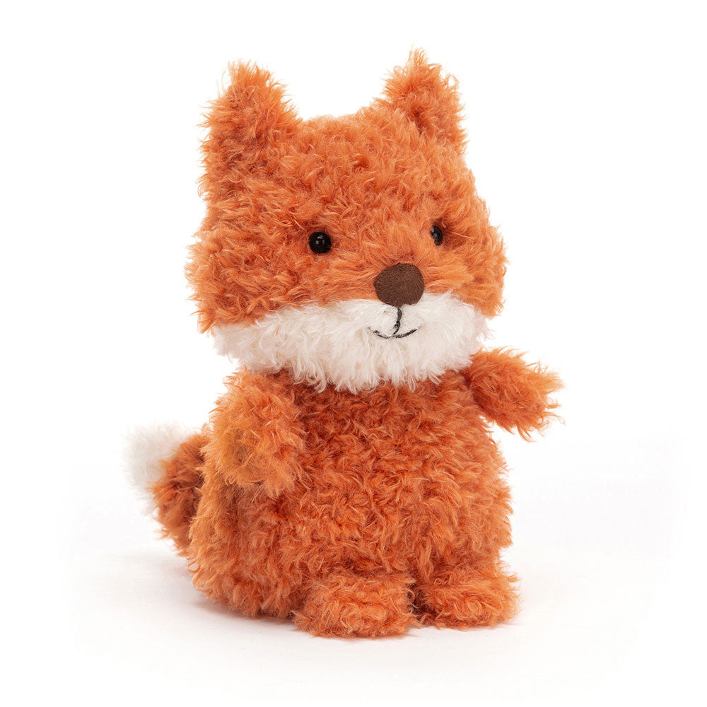 Small orange and white plush fox toy