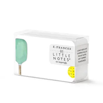 E Frances 85 Little Notes product stationery box featuring a green popsicle graphic and a yellow pickleball design intended for lunch box love surprise hellos and gift toppers