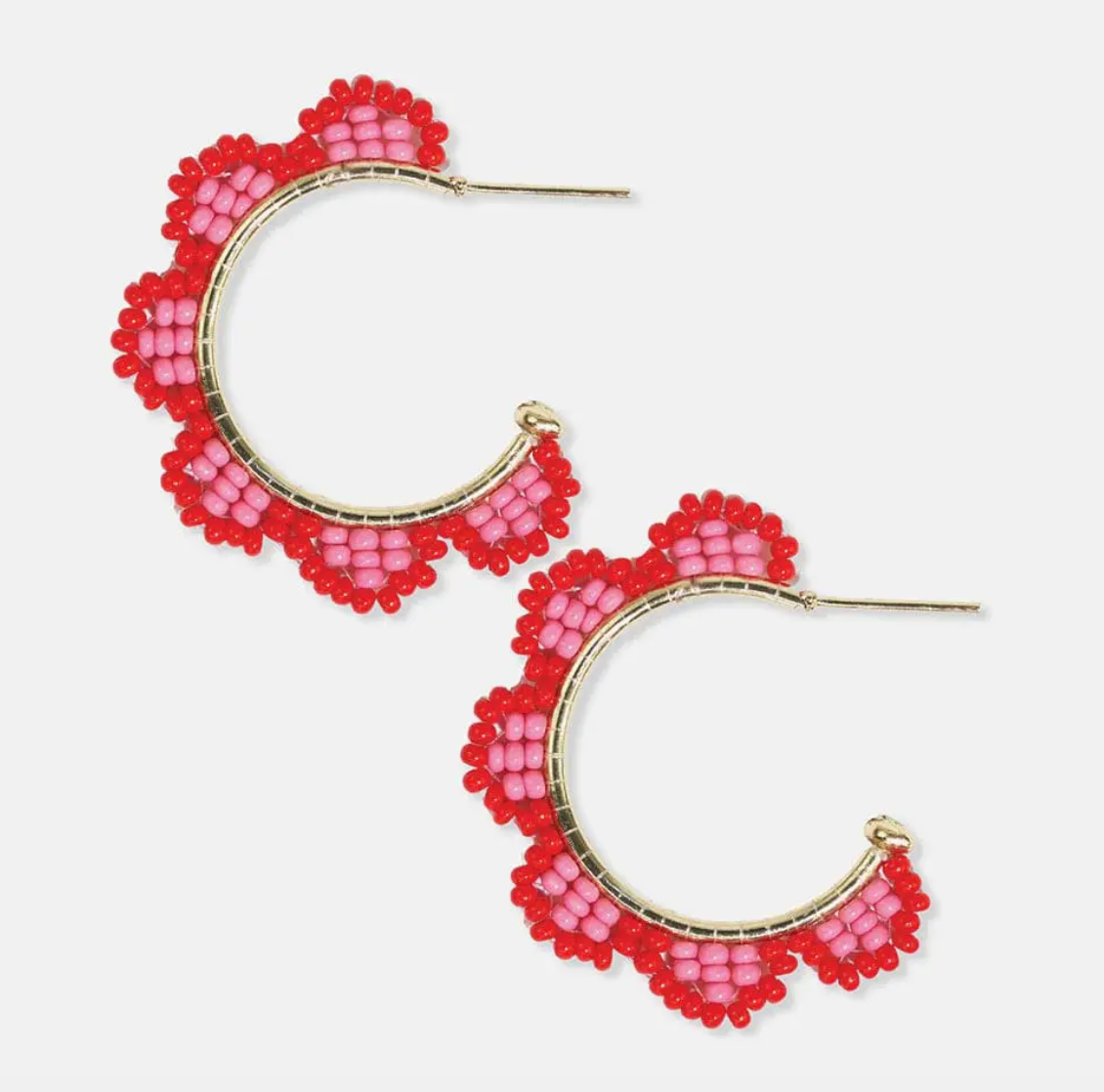 Luna Beaded Scallop Hoop Tomato