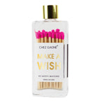 Chez Gagné glass bottle of pink-tipped matches with gold cap and "Make a Wish" label