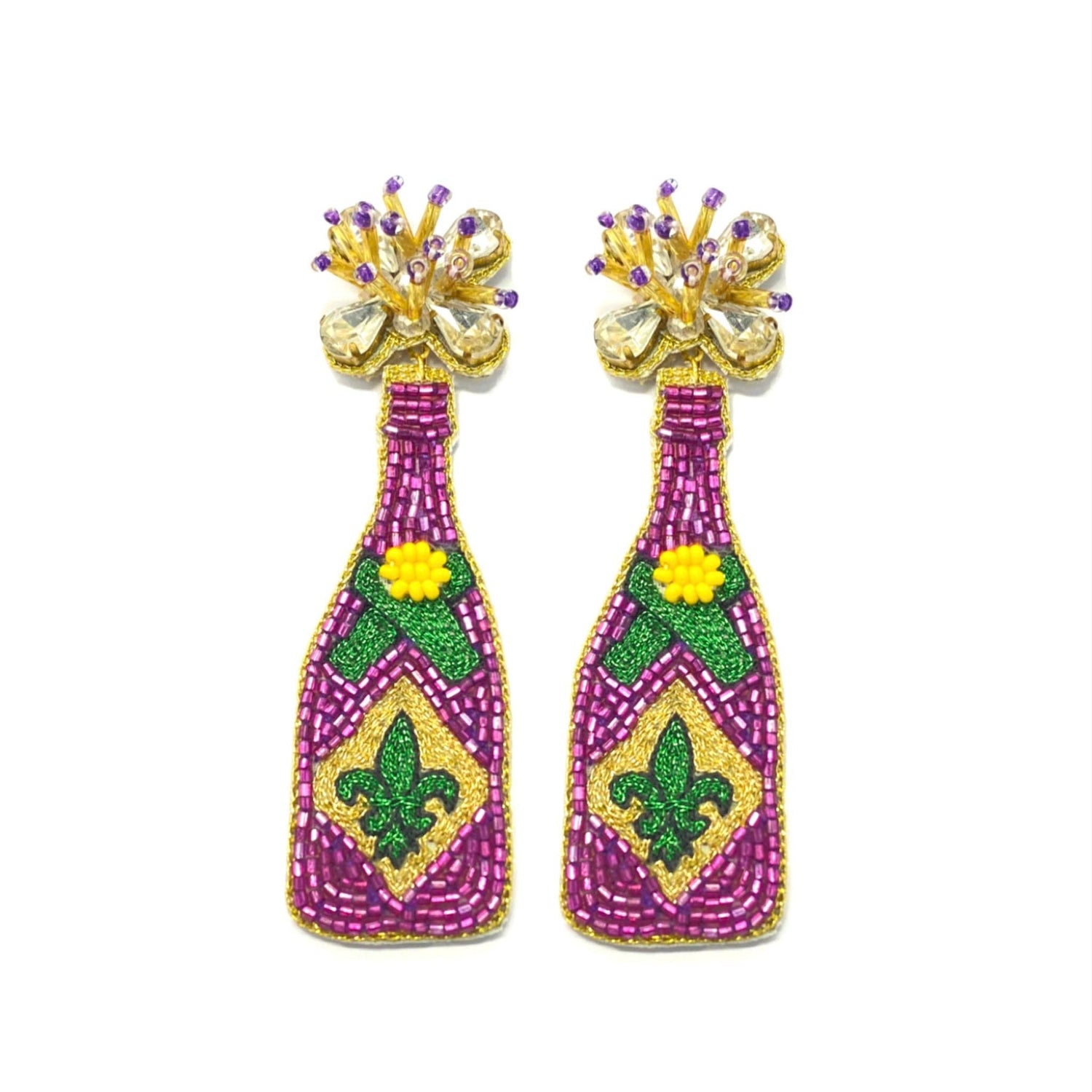 MG Champagne Bottle Earrings