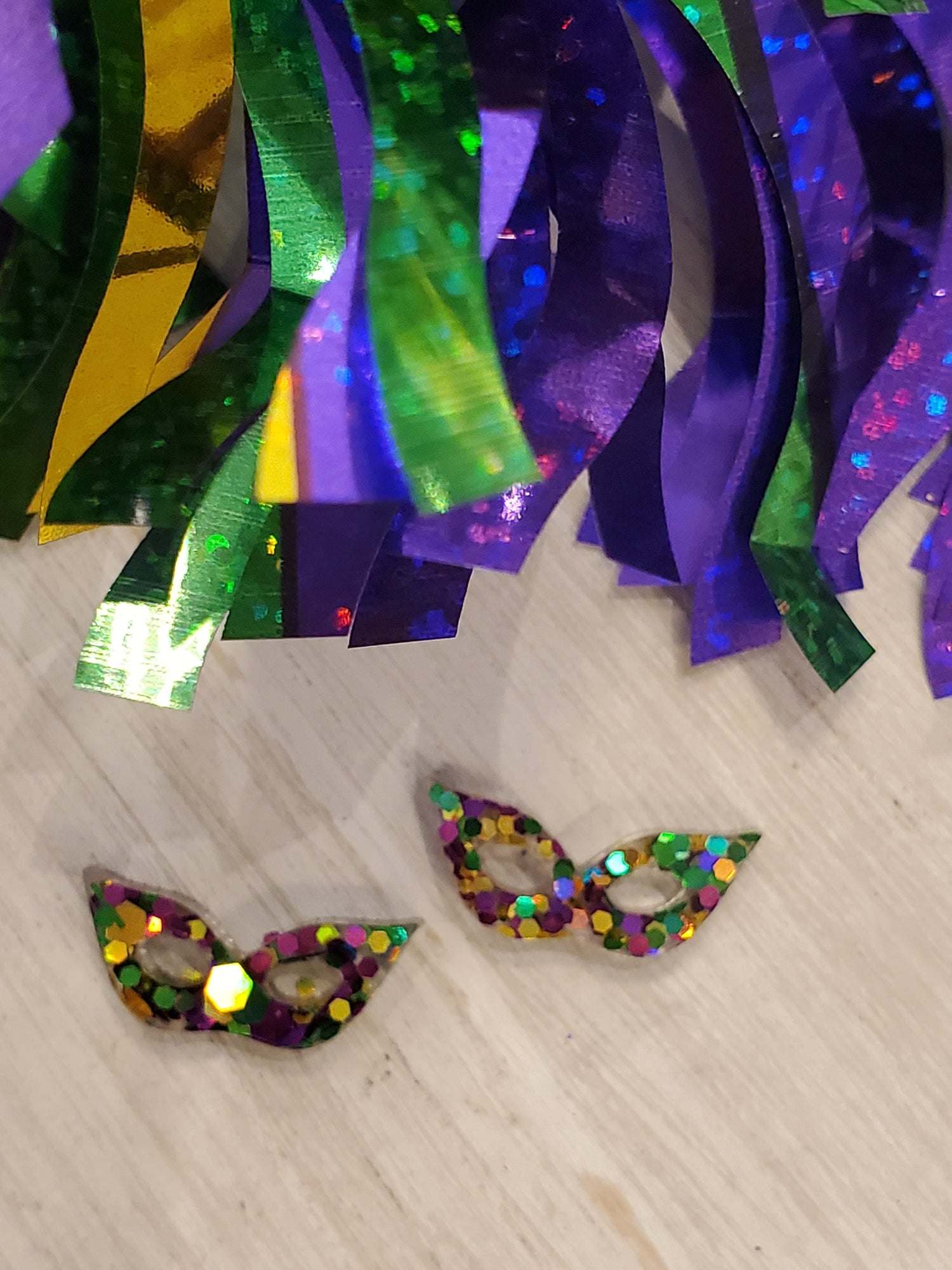 Mardi Gras Mask Studs