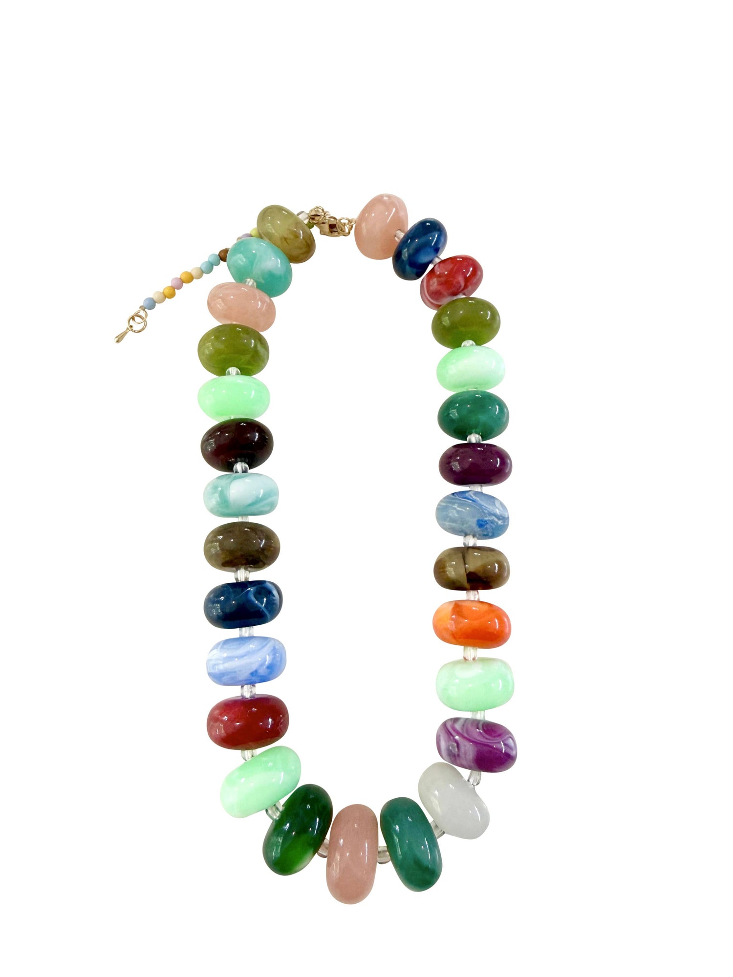 Marlan Chunky Beaded Necklace - Dark Multi