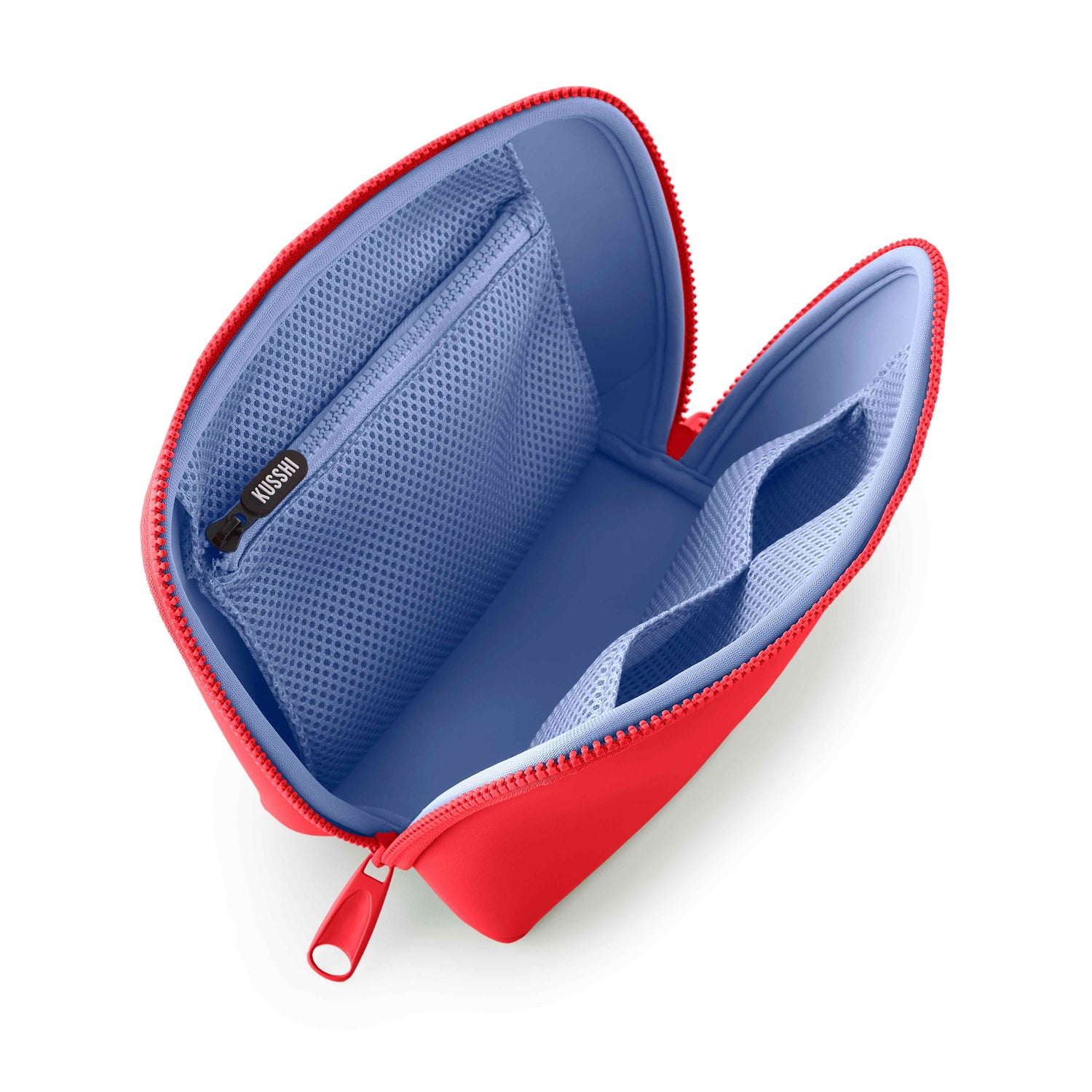 Neo Makeup Bag - Coral Red/ Periwinkle