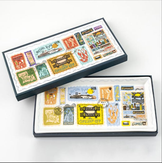 New Orleans Stamps Trinket Tray