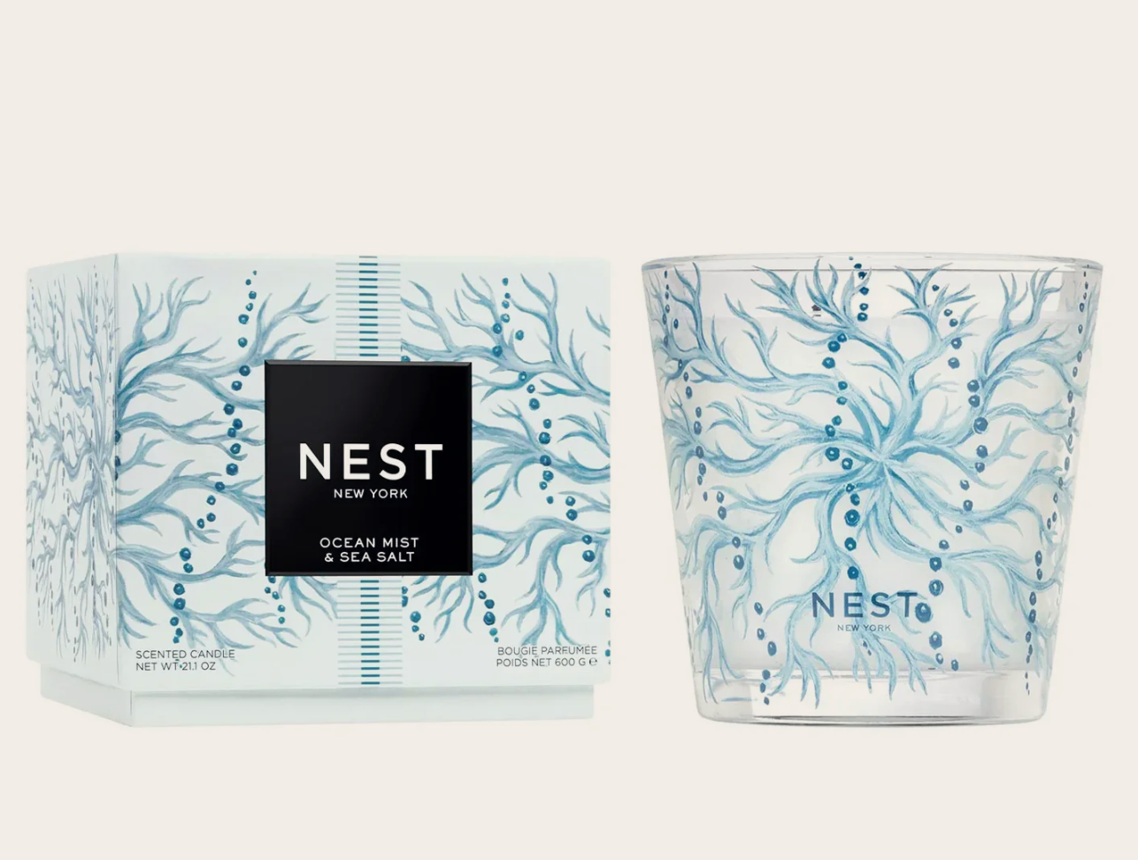 Ocean Mist & Sea Salt Decorative 3 Wick Candle