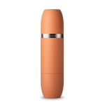 Matte terracotta Parkside Flask reusable water bottle with a sleek minimalist design and a silver metallic band displaying the brand name