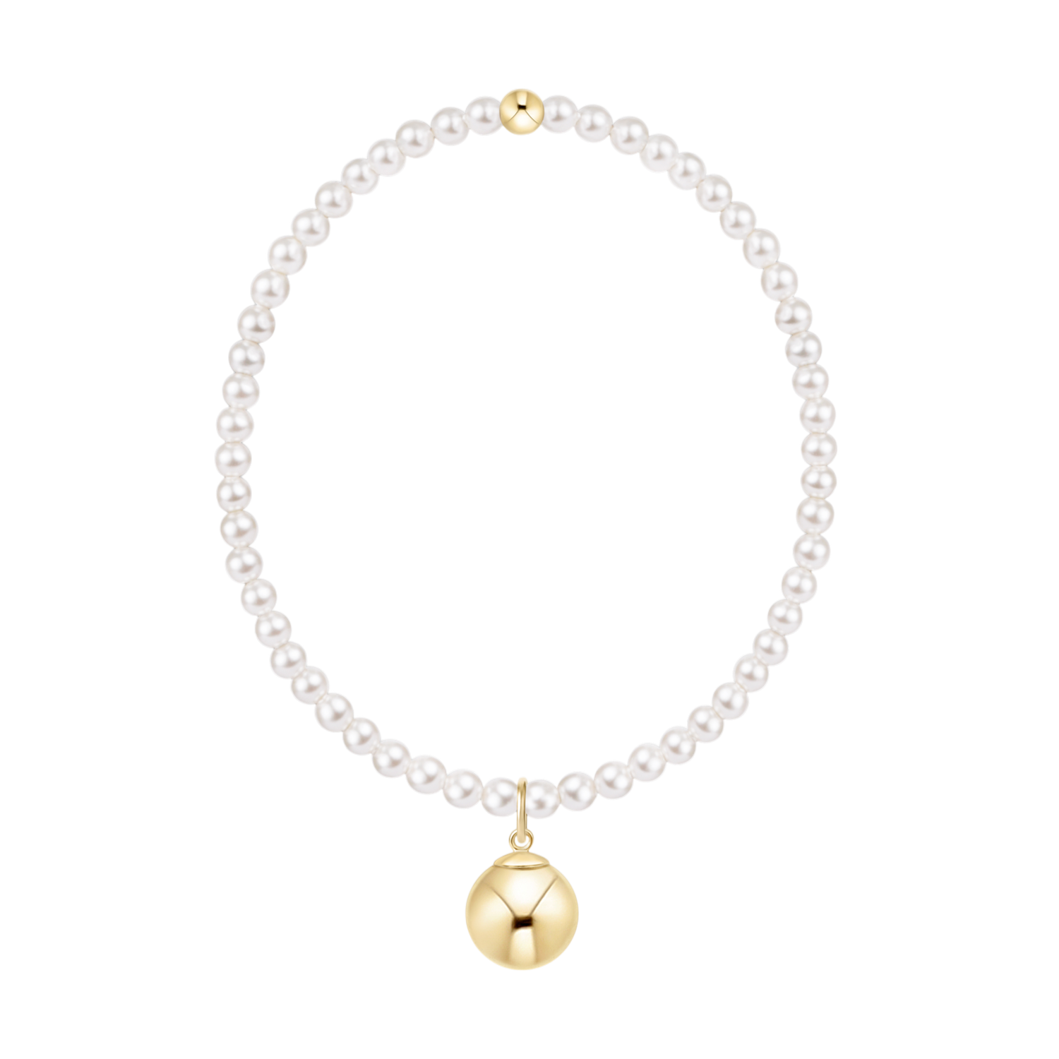Pearl 3mm Bracelet Gold 10mm Charm