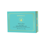 Spongelle Beach Grass pedi buffer box in turquoise with gold text and border