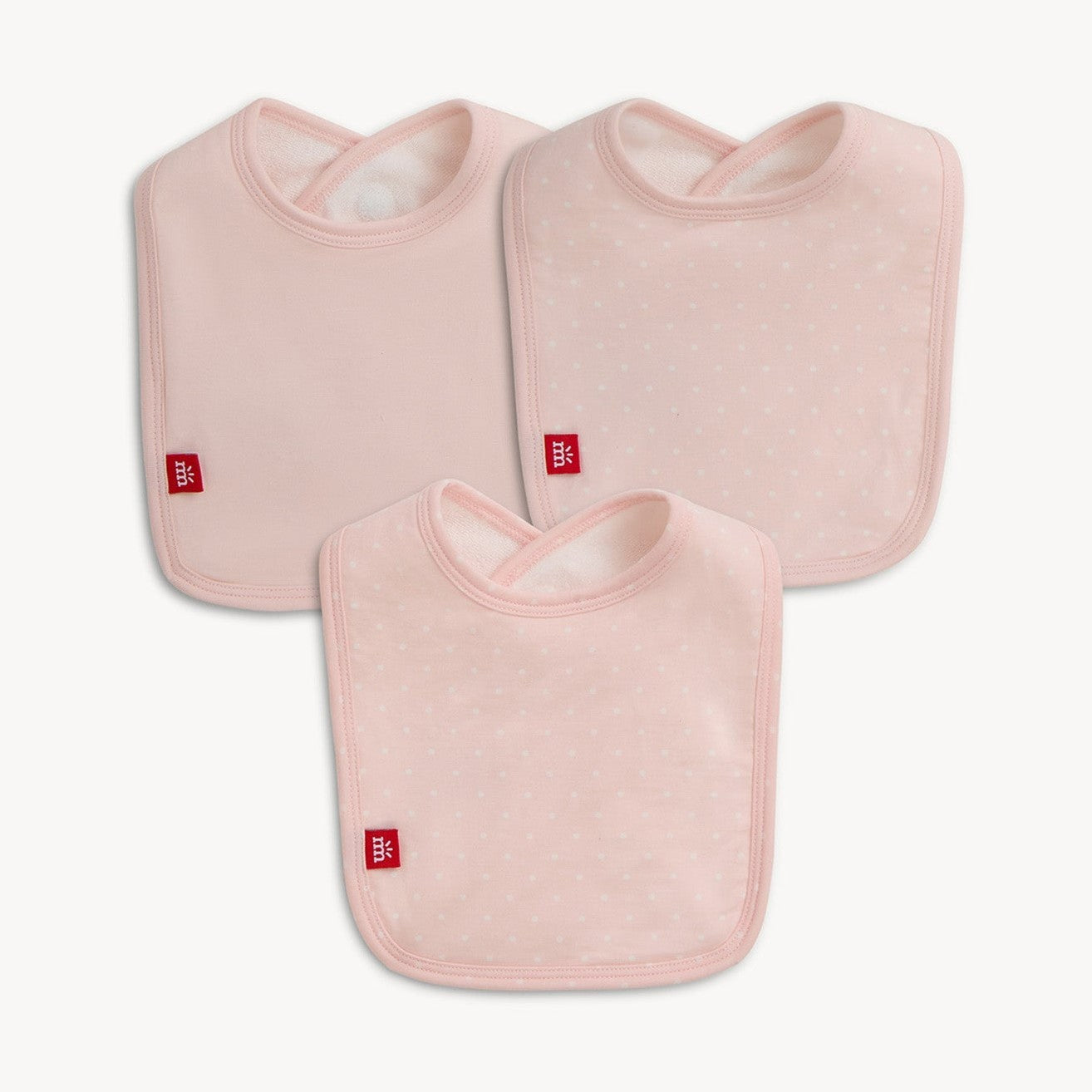 Pink Pin Dot Bib 3pk