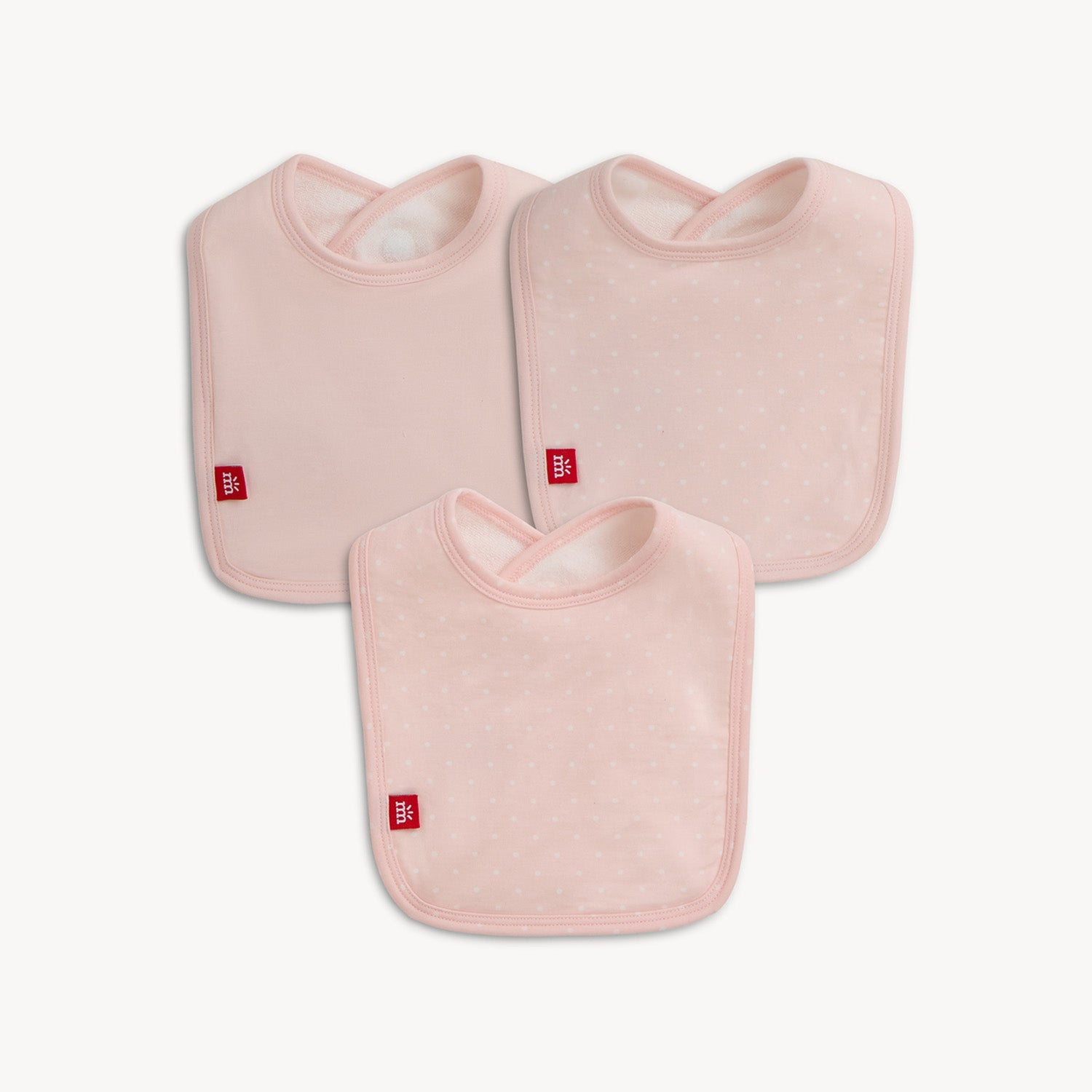 Pink Pin Dot Bib 3pk