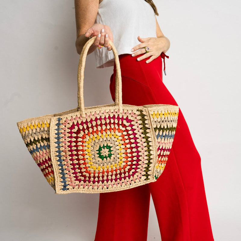 Raffia Camilla Bag - Rainbow