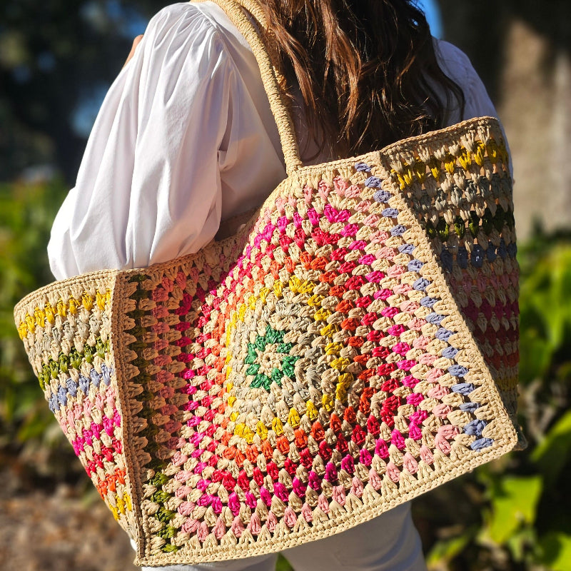 Raffia Camilla Bag - Rainbow