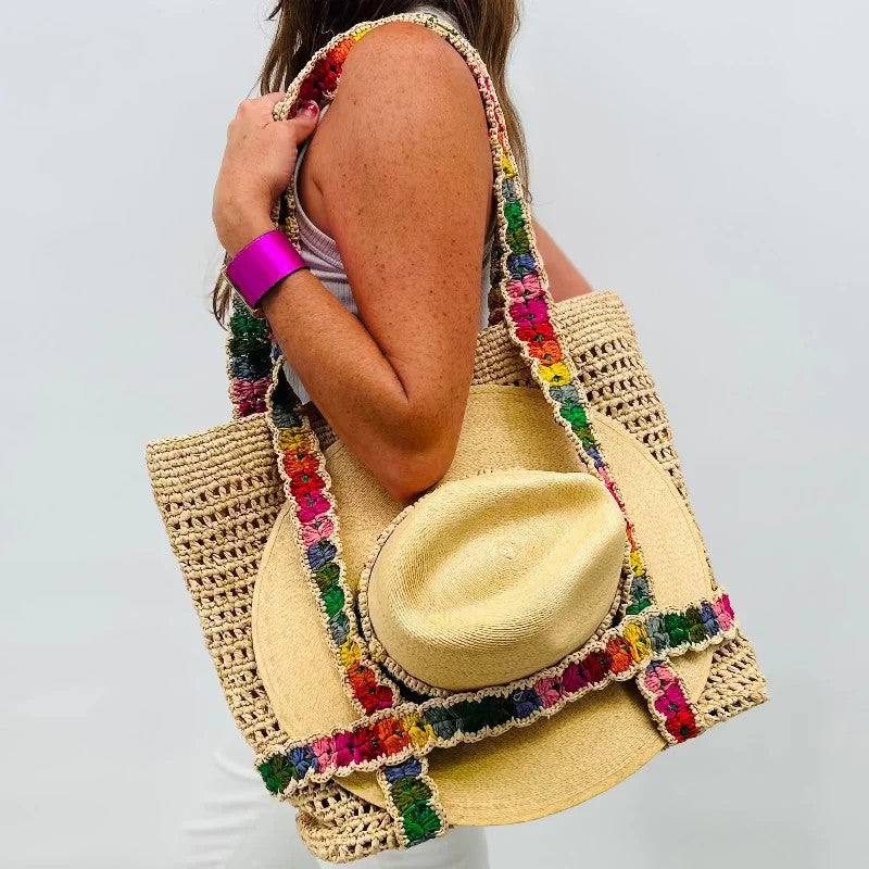 Raffia Hat Bag - Rainbow