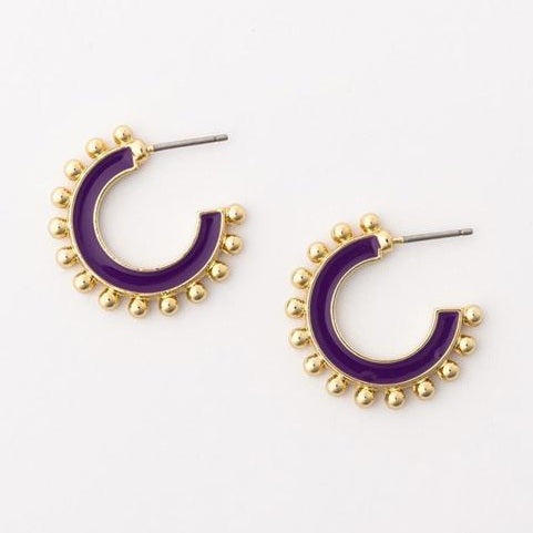 S - Hadley Earrings Purple & Gold