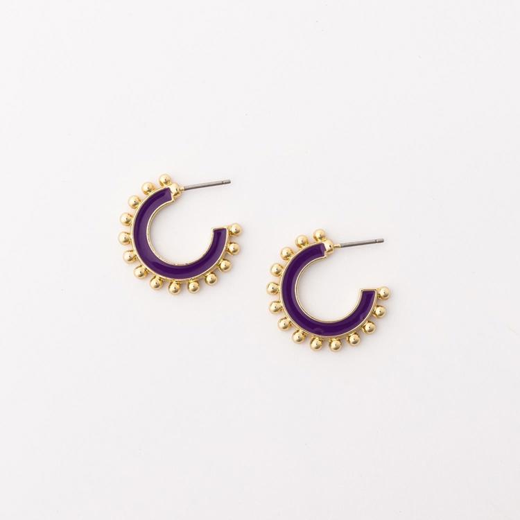 S - Hadley Earrings Purple & Gold