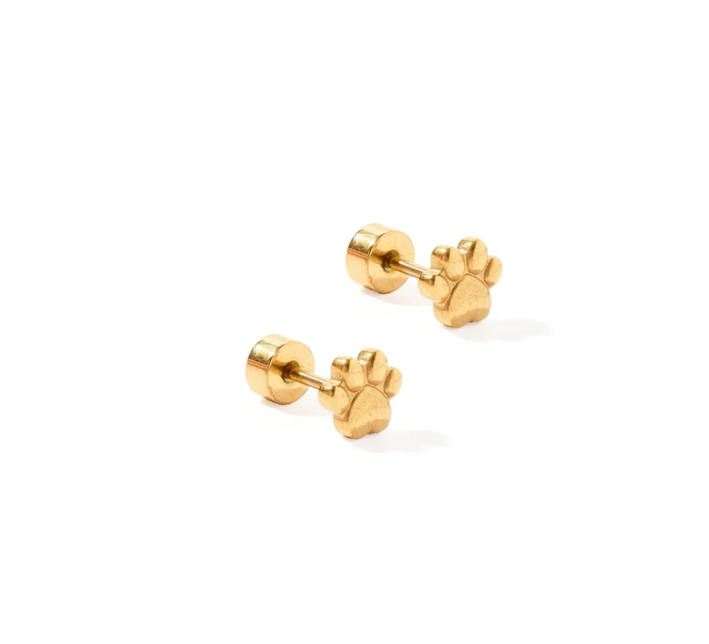 Screwback Stud - Paw Print