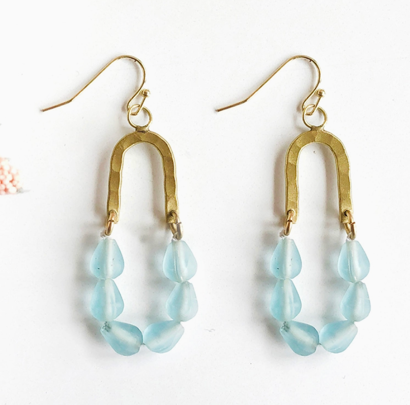 Seascape Drop Earrings Aqua