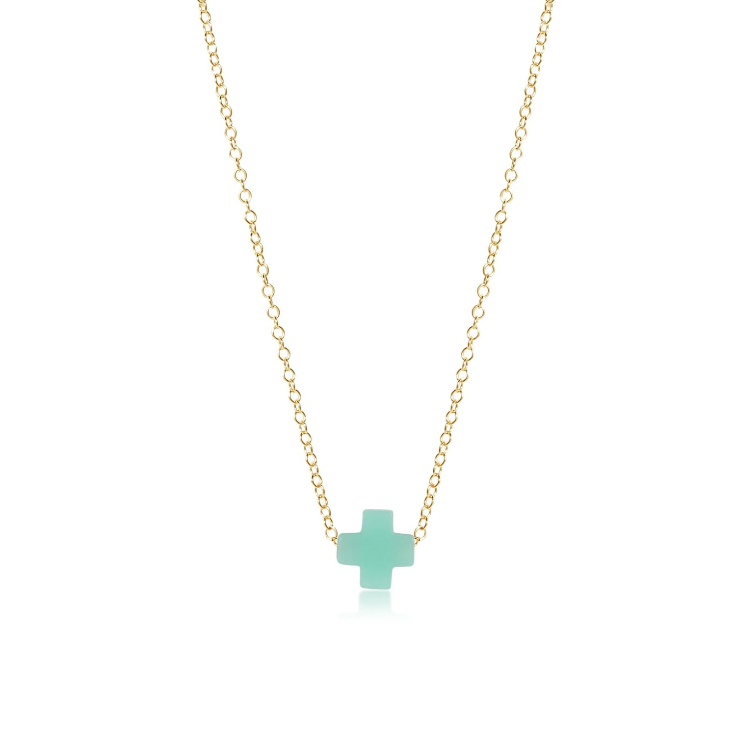 Signature Cross Mint- 16" Necklace Gold