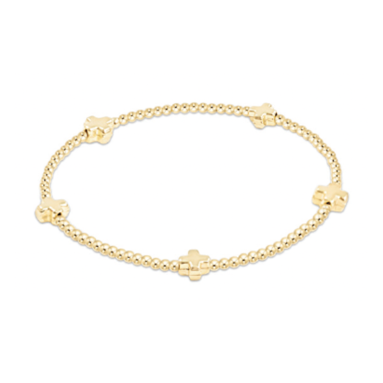Signature Cross Small Gold Pattern 2mm Gold