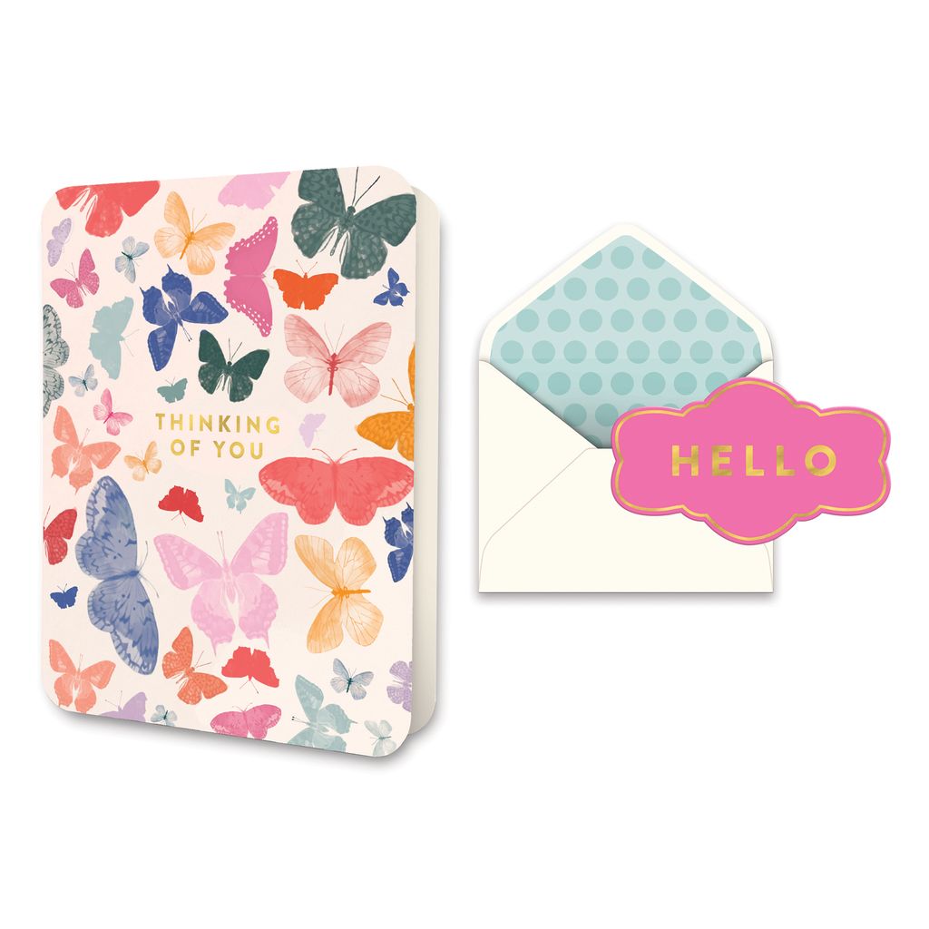 Thinking of You Butterflies Deluxe Greeting Card
