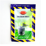 D marie Tiger Rumble craft cocktail slush mix pouch with purple drink and victory flag on a football field background