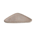 Light-colored wooden triangular serving tray with rounded corners and a subtle raised rim showcasing a delicate grain pattern