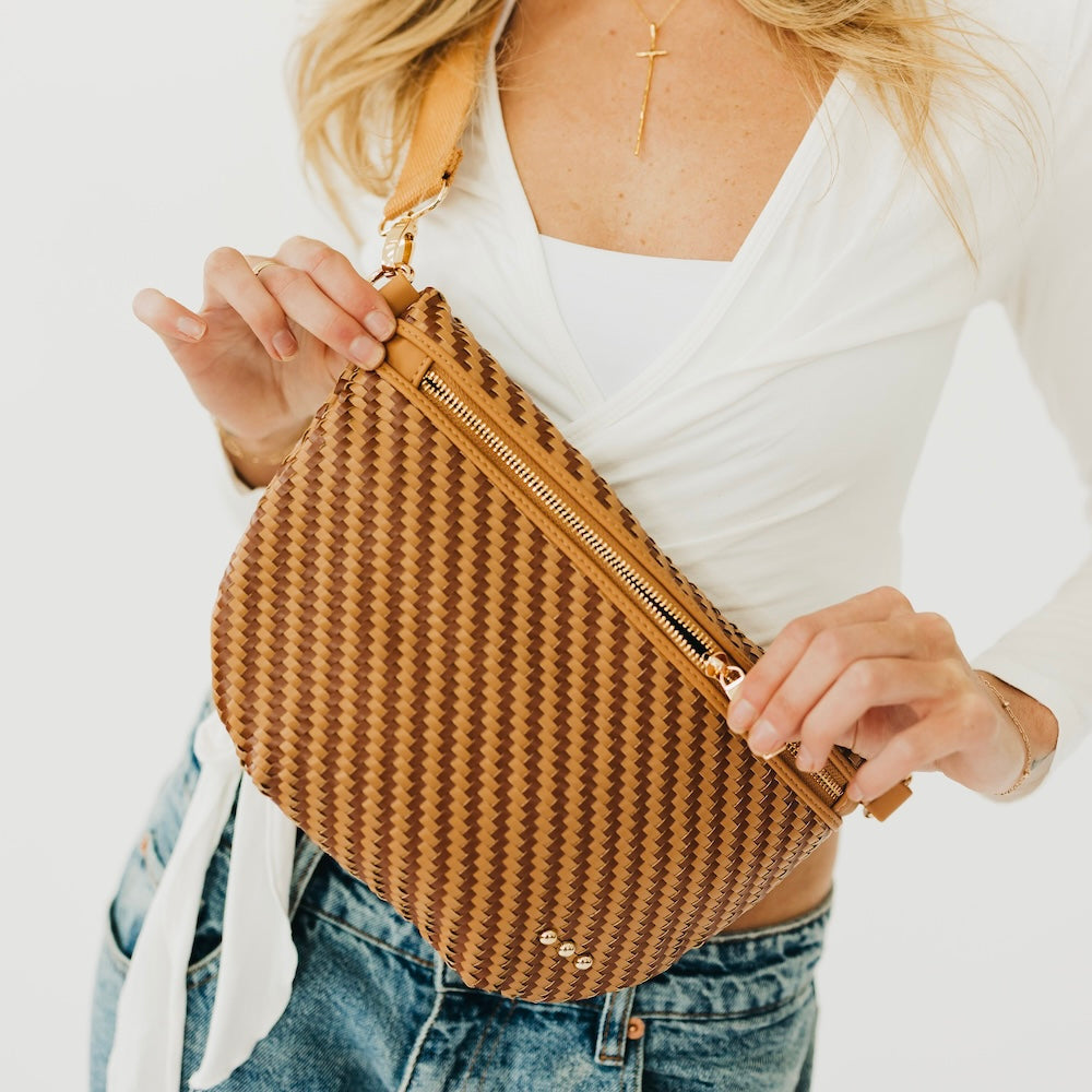 Two Tone Browns - Diagonal Woven Westlyn Woven Bum Bag